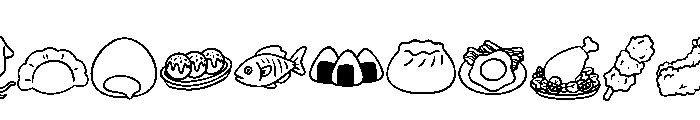 Foods Doodle Font UPPERCASE