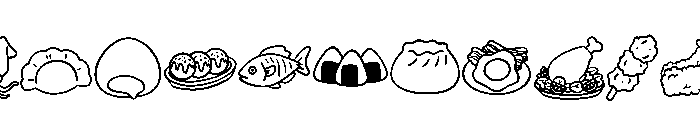 Foods Doodle Font LOWERCASE
