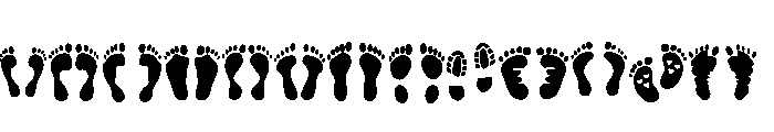 Footprint Icon Set Font UPPERCASE