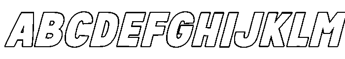 Fox Bunko Outline Slant Font UPPERCASE