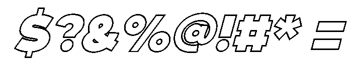 Fox Pompi Outline Slant Font OTHER CHARS