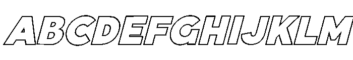 Fox Pompi Outline Slant Font UPPERCASE