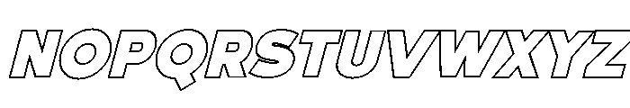 Fox Pompi Outline Slant Font UPPERCASE