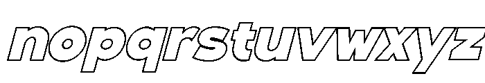 Fox Pompi Outline Slant Font LOWERCASE