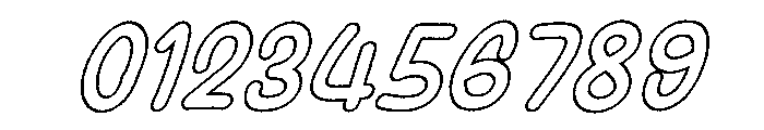Fox Yummi Outline Slant Font OTHER CHARS