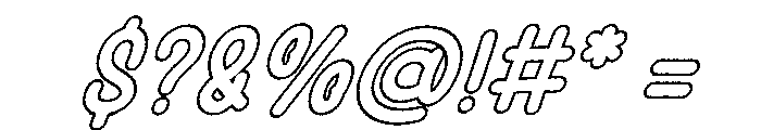 Fox Yummi Outline Slant Font OTHER CHARS