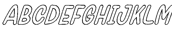 Fox Yummi Outline Slant Font UPPERCASE