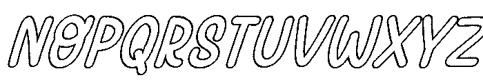 Fox Yummi Outline Slant Font UPPERCASE