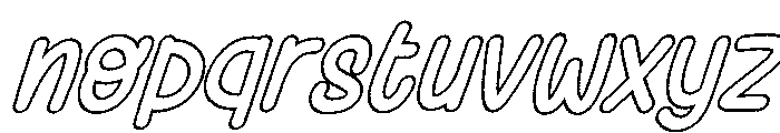 Fox Yummi Outline Slant Font LOWERCASE