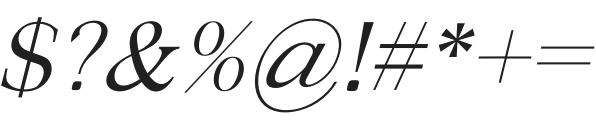 Fortela Typeface Italic otf (400) Font OTHER CHARS