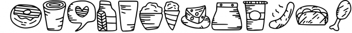 Food Doodle Dingbat Font UPPERCASE