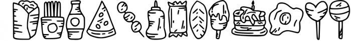 Food Doodle Dingbat Font UPPERCASE