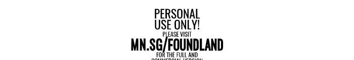Foundland PERSONAL USE ONLY Regular Font OTHER CHARS