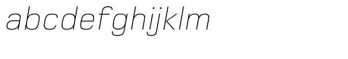 Foundry Monoline Ultra Light Italic Font LOWERCASE