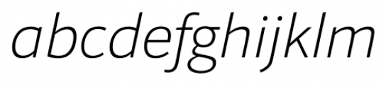 Foro Sans Extra Light Italic Font LOWERCASE