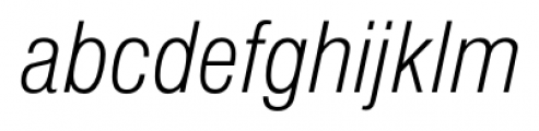 Foundation Sans Light Condensed Italic Font LOWERCASE