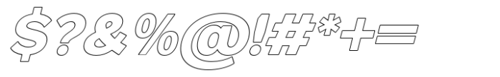 Foermality Extra Bold Italic Sans Outline Font OTHER CHARS