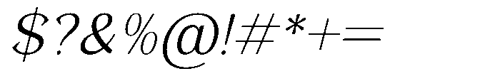 Foermality Serif Extra Light Italic Font OTHER CHARS