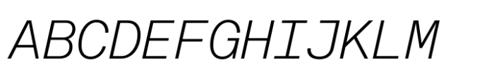Fonetika Mono Extra Light Italic Font UPPERCASE