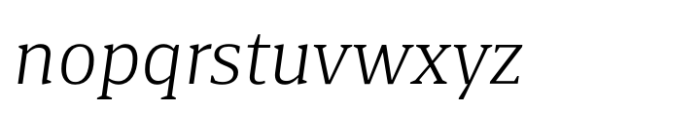 Foreday Semi Serif Light Italic Font LOWERCASE