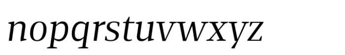 Foreday Serif Book Italic Font LOWERCASE