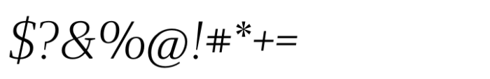 Foreday Serif Light Italic Font OTHER CHARS