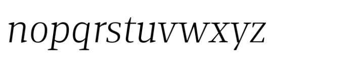 Foreday Serif Light Italic Font LOWERCASE