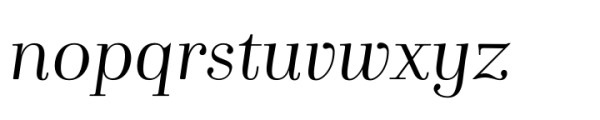 Foria Book Italic Font LOWERCASE