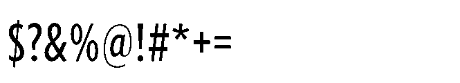 Forley Compressed Regular Font OTHER CHARS