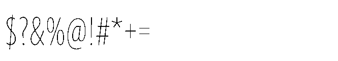 Forley Compressed Thin Font OTHER CHARS