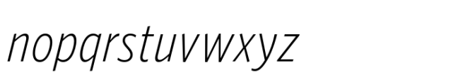 Forley Condensed XLt Italic Font LOWERCASE