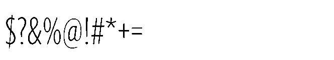 Forley Display Compressed ExtraLight Font OTHER CHARS
