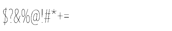 Forley Display Compressed Hairline Font OTHER CHARS