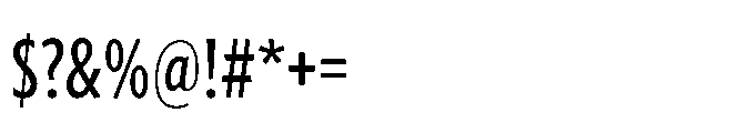 Forley Display Compressed Regular Font OTHER CHARS