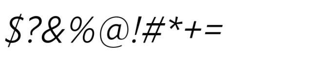 Forley Light Italic Font OTHER CHARS