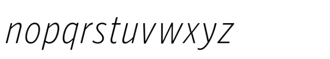 Forley Micro Condensed XLt Italic Font LOWERCASE