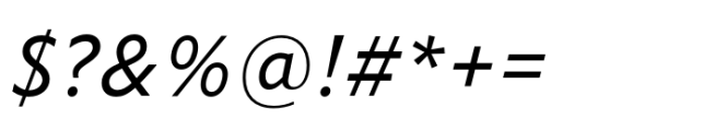 Forley Micro Italic Font OTHER CHARS