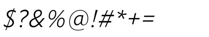 Forley Micro Light Italic Font OTHER CHARS