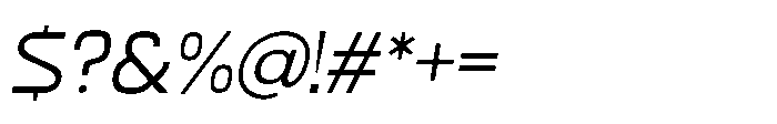 Formax Light Oblique Font OTHER CHARS