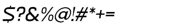 Formax Regular Oblique Font OTHER CHARS