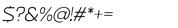 Formax Thin Oblique Font OTHER CHARS