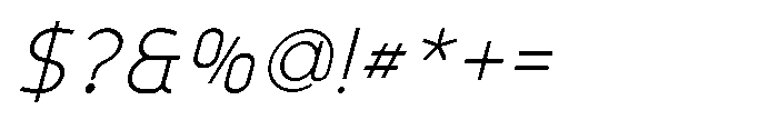Formgraphia Extra Light Italic Font OTHER CHARS