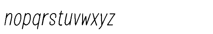Fox Genius Thin Slant Thin Slant Font LOWERCASE