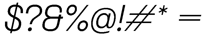 Formula Light Italic Font OTHER CHARS