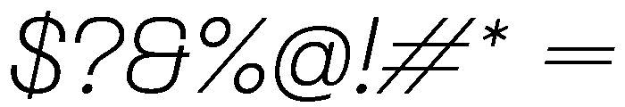 Formula Semi Extended Extralight Italic 2 Font OTHER CHARS