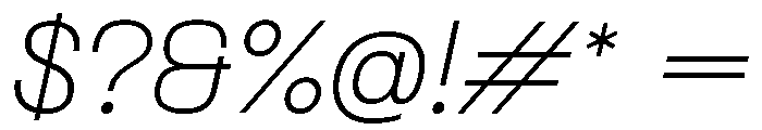 Formula Semi Extended Thin Italic 2 Font OTHER CHARS
