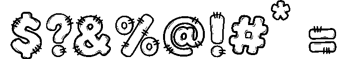 FrankenStitch Font OTHER CHARS