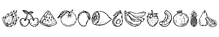 Fruit Doodle Delight Font UPPERCASE