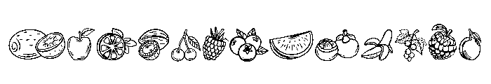 Fruit Doodle Delight Font UPPERCASE