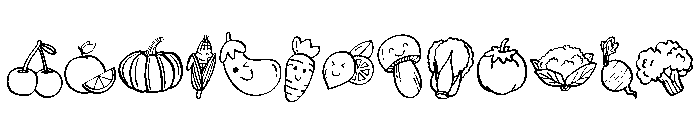 Fruit Veggie Park Font UPPERCASE